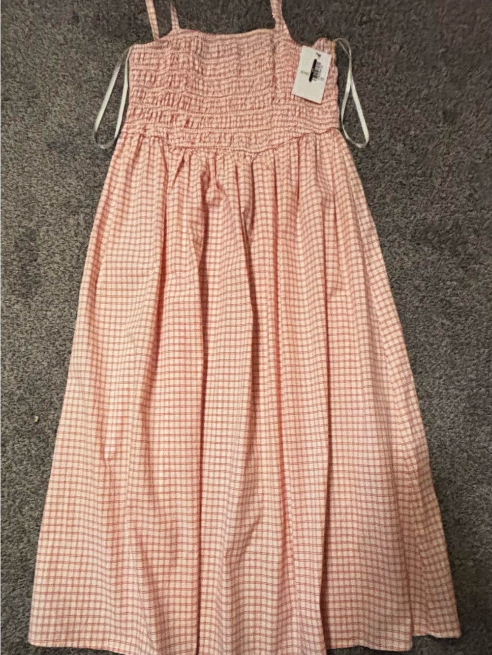 SOLID & STRIPED Pink Gingham Smocked Sundress